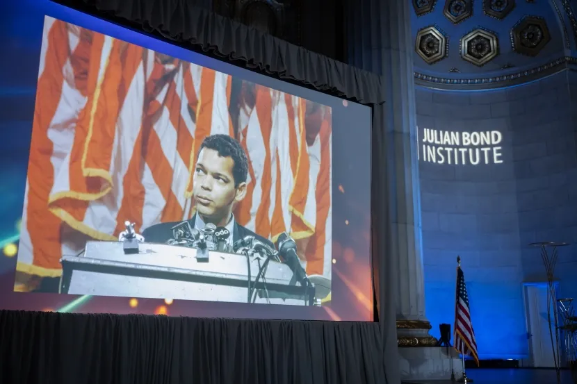 Julian Bond Screen Image and JBI Logo